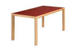 Tisch L‰rchenholz Linoleumplatte \